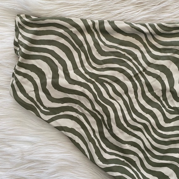 Andie Swim Stripe Olive Green Zebra Animal Print Hipster Bikini Bottom Swimsuit - Picture 7 of 11